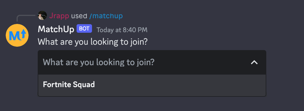 Join matches through Discord bot matchmaking commands